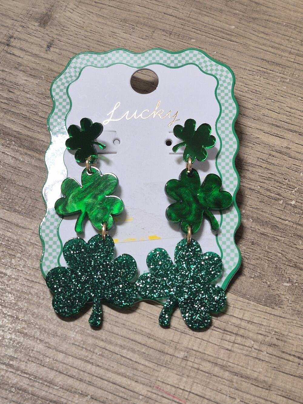 Target Lucky Drop Earrings Four Leaf Clover St. Patricks' Day 3 in Stud Back s2